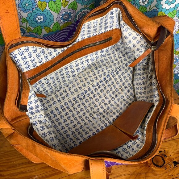 Guatemalan Leather/Textile Zip Top Overnight Duffle Bag - Picture 13 of 16